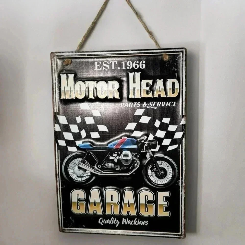 Vintage inspired metal sign man cave  motorcycle